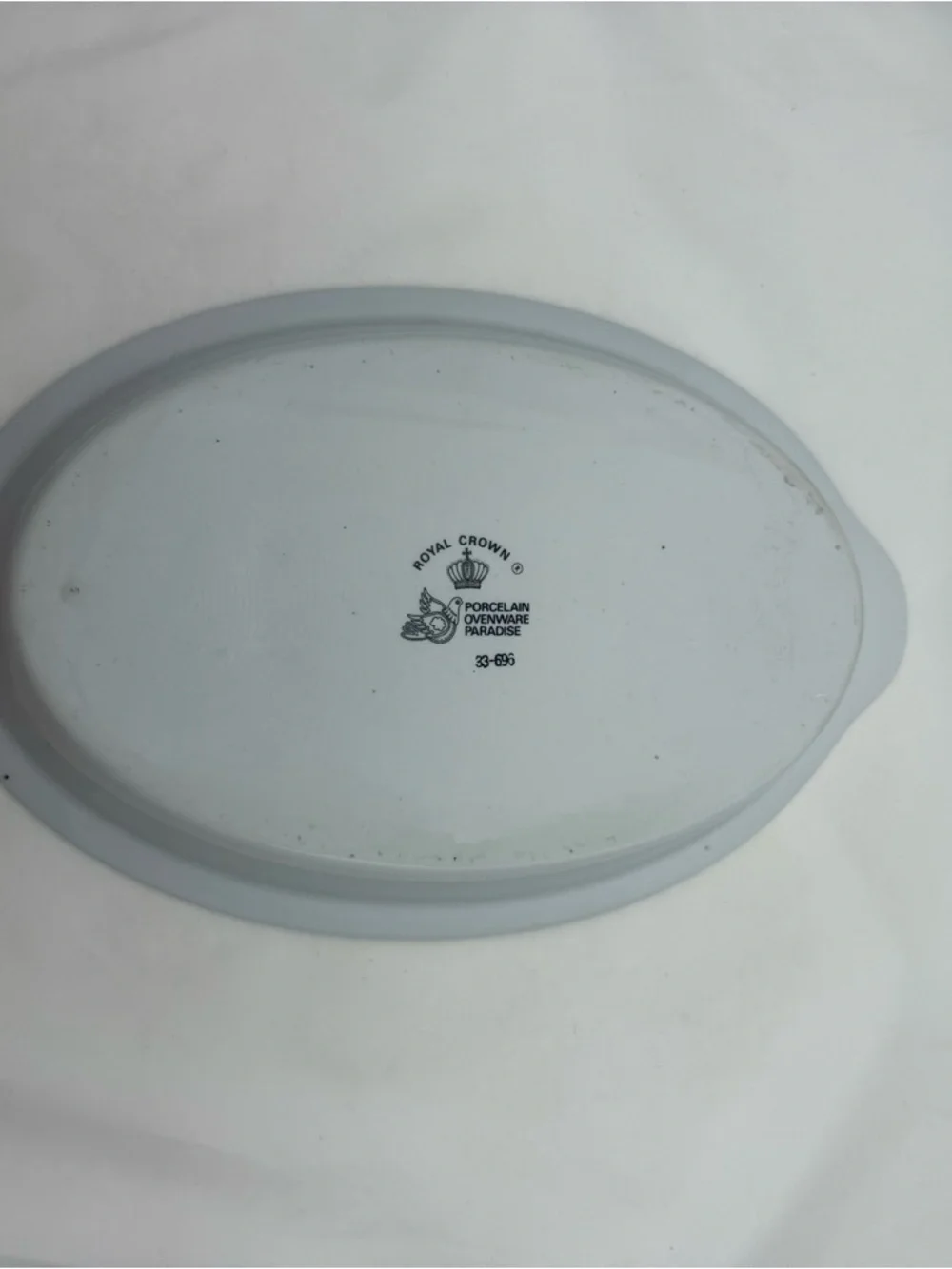 Royal Crown Paradise Porcelain Casserole Dish Birds Floral VTG 33-696 Ovenware